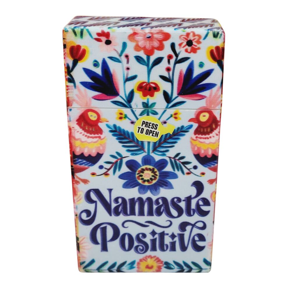Womens Cigarette Case Kings 100s Namaste Positive Tampon Holder Plastic Pop Up